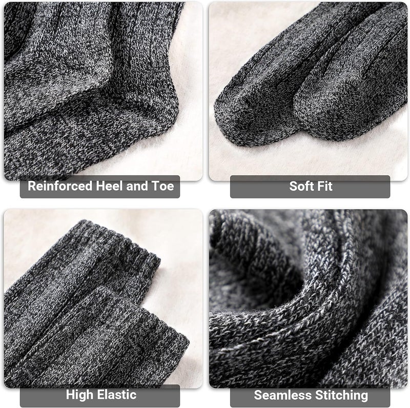 Pleneal Wool Socks for Women - Womens Wool Socks Winter Warm Cozy Knit Sock for Women Men - Image 3